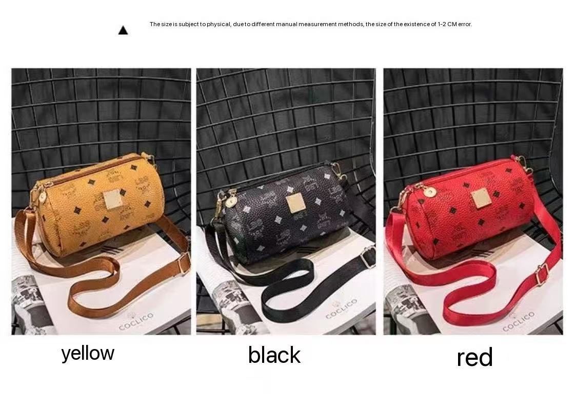 2024 New Fashion Korean Style Trendy Princess Round Cylinder Bag Retro Girl's Outfit Multi-functional Shoulder Bag