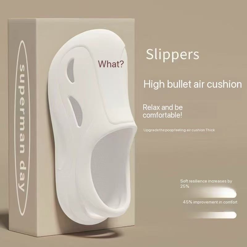 Quality upgrade! White high-elastic air cushion slippers, imported materials for ultimate comfort experience"
