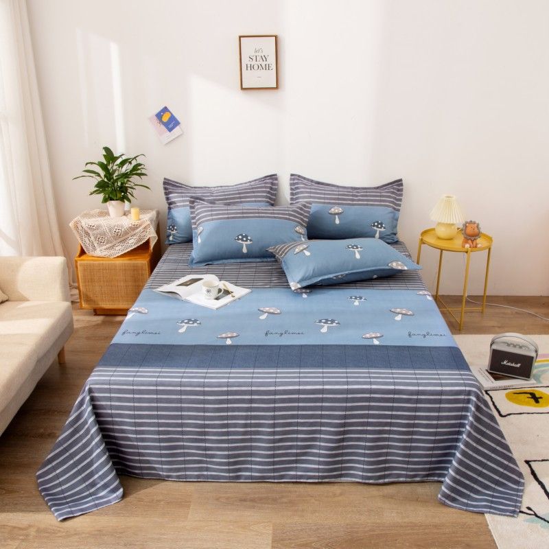 Bed Sheet Bedding 3-piece set CRRSHOP home Bed sheet + 2 pillowcases Skin friendly brushed bed sheets, pillowcases, single and double sets