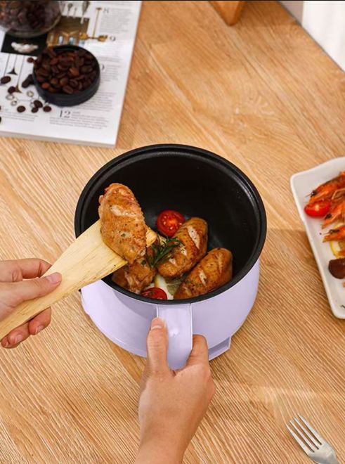 Hot-selling portable multi-functional electric cooking pot, electric hot pot, mini instant noodle pot, with a thickened non-stick inner pot.