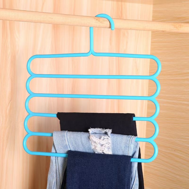 AUNONT Multifunctional magic S-shaped multi-layer pants rack, pants hanger, wardrobe storage rack, pants hanger, pants clip