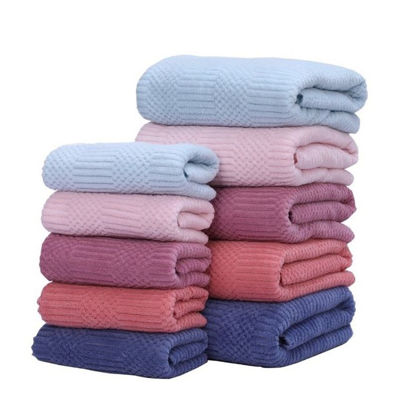 35*75CM 5PCS High Density Coral Fleece Hair Drying Towel Microfiber Hand Face Hair Towel Clean Soft Strong Absorbent Quick Dry Hair Towel