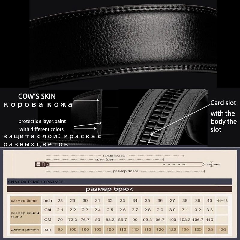 Men Belts Automatic Buckle Belt Genune Leather Good Quality Belts For Men Leather Strap Casual Buises for Jeans