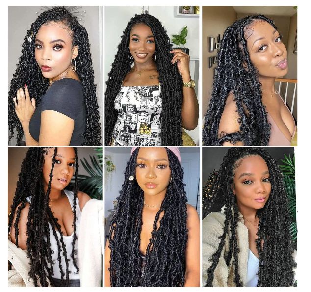 Obaasima Strands Butterfly Locs Crochet Hair Pre Looped Light Weight & Soft Distressed Locs Faux Crochet Braids Natural Hair for Black Women (T30#)