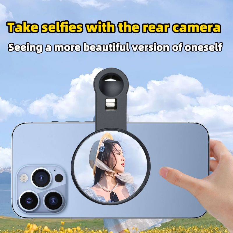 Mobile phone rear camera high-definition reflective selfie mirror CRRSHOP Universal Lens clip free shipping Integrated selfie mirror
