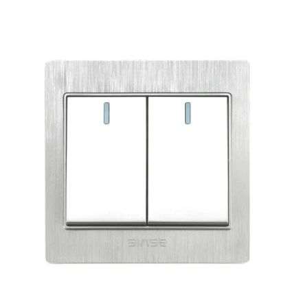 Siase High- Quality electrical 2gang 2way switches wall Silver Color
SLIVER