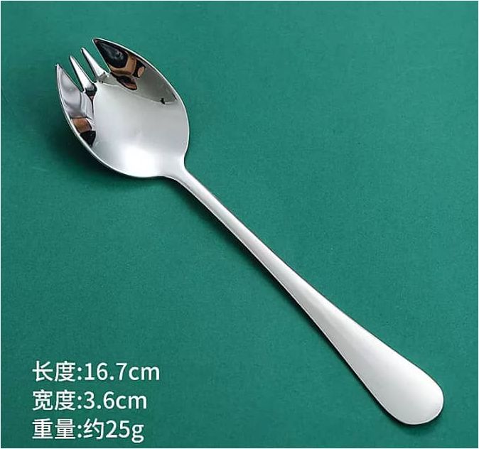 Reusable 2 in 1 Camping Spoon Stainless Steel Metal Spork