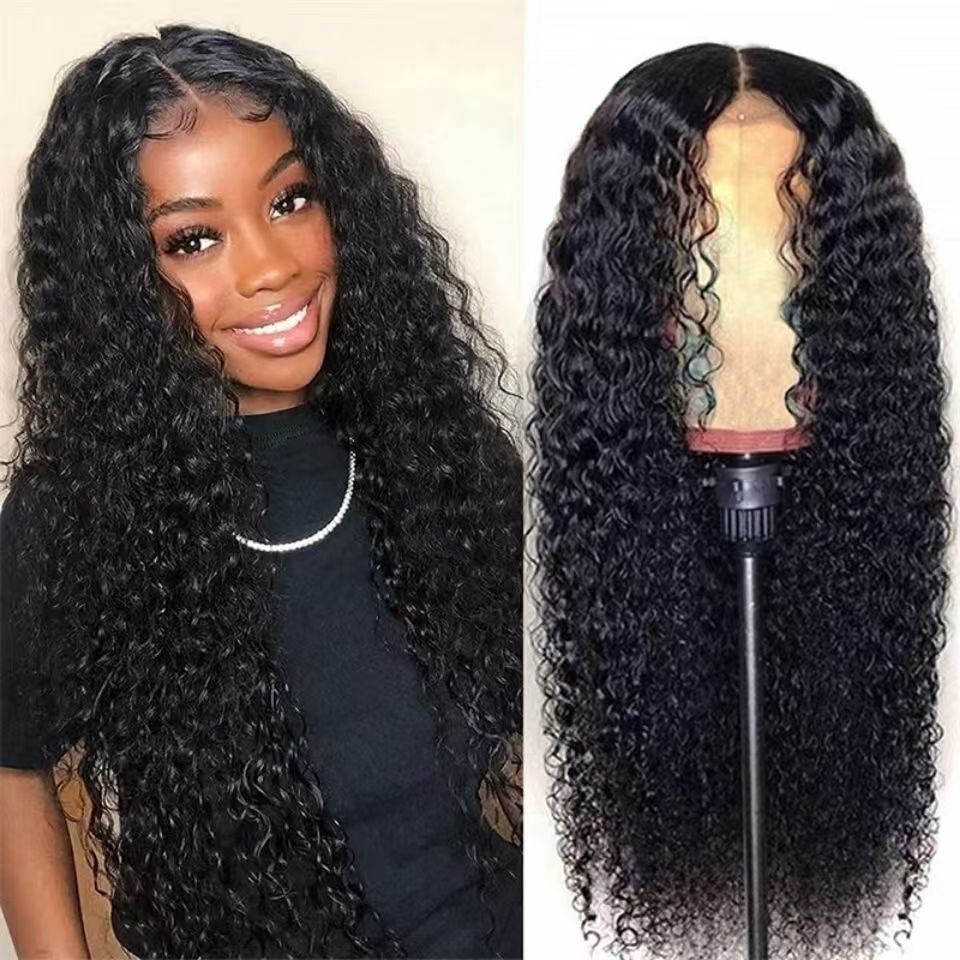 Wig European and American small curly wigs simulated human hair headpiece African grain curly wig headpiece