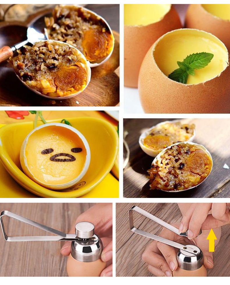 1Pack Egg Cracker Topper,Stainless Steel Egg Opener Eggshell Cutter Kitchen Remover Tool for Raw/Soft Hard Boiled Egg