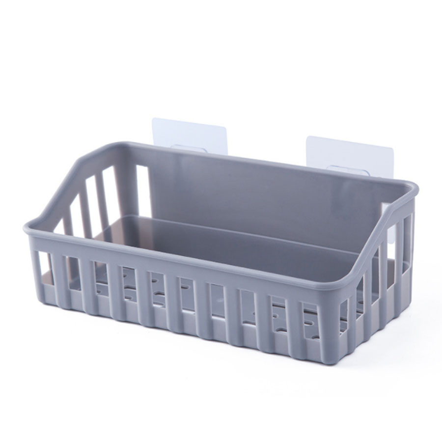 Hangable Storage Basket Bathroom Hanging Baskets Household Plastic Kitchen Bathroom Shower Storage Wall Hanging Basketgrey