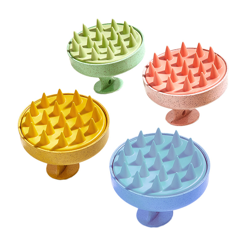 X031 Wheat Straw Hair Scalp Massager Shampoo Brush,Hair Shampoo Brush Ultra-long Silicone Bristles Shampoo Massager Brush Scalp Care Brush Scalp Exfoliator for Dandruff Removal for All Hair Types of Women Men
