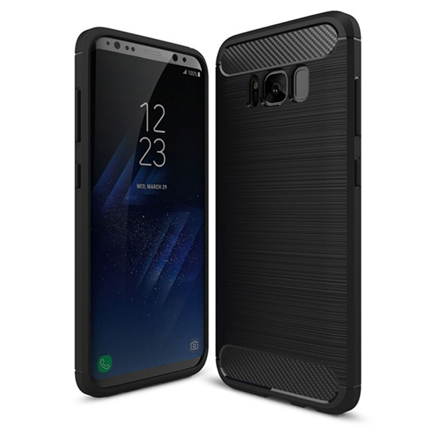 Phone Case for Samsung Galaxy S8, Slim Soft TPU Rubber Protective Glaxay S8 Gaxaly S8 Edge SM-G950U Women Men Carbon Fiber