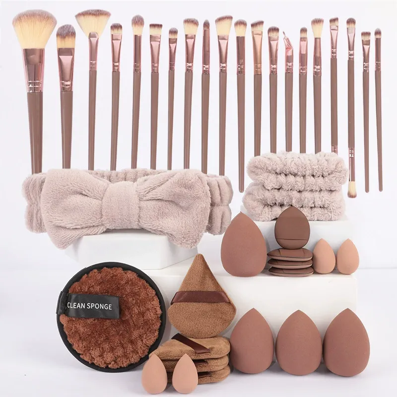 40 Pcs All-in-One Makeup Tool Set, Complete Beauty Kit with Makeup Sponges & Facial Cleansing Pads for Professional & Home Makeup Application
