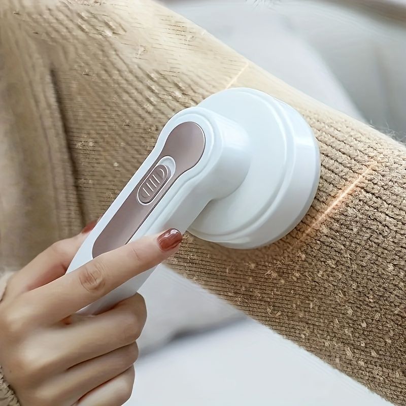 Portable Rechargeable Lint Remover With Cleaning Brush - Effective Fabric Shaver For Clothes, Furniture, And Carpets - Removes Lint Balls, Bobbles, And Fuzz - Includes USB Cable