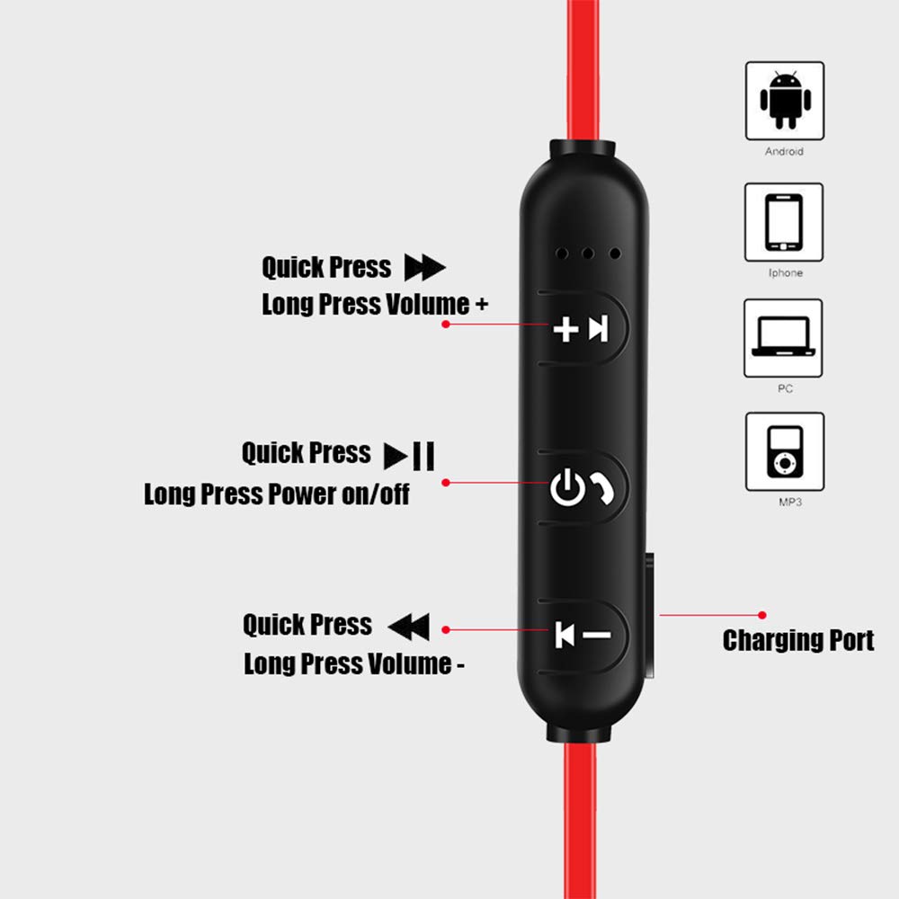 Magnetic Wireless Bluetooth Earphones Music Headset Phone Neckband Sport Earbuds Earphone With Mic For All Phone