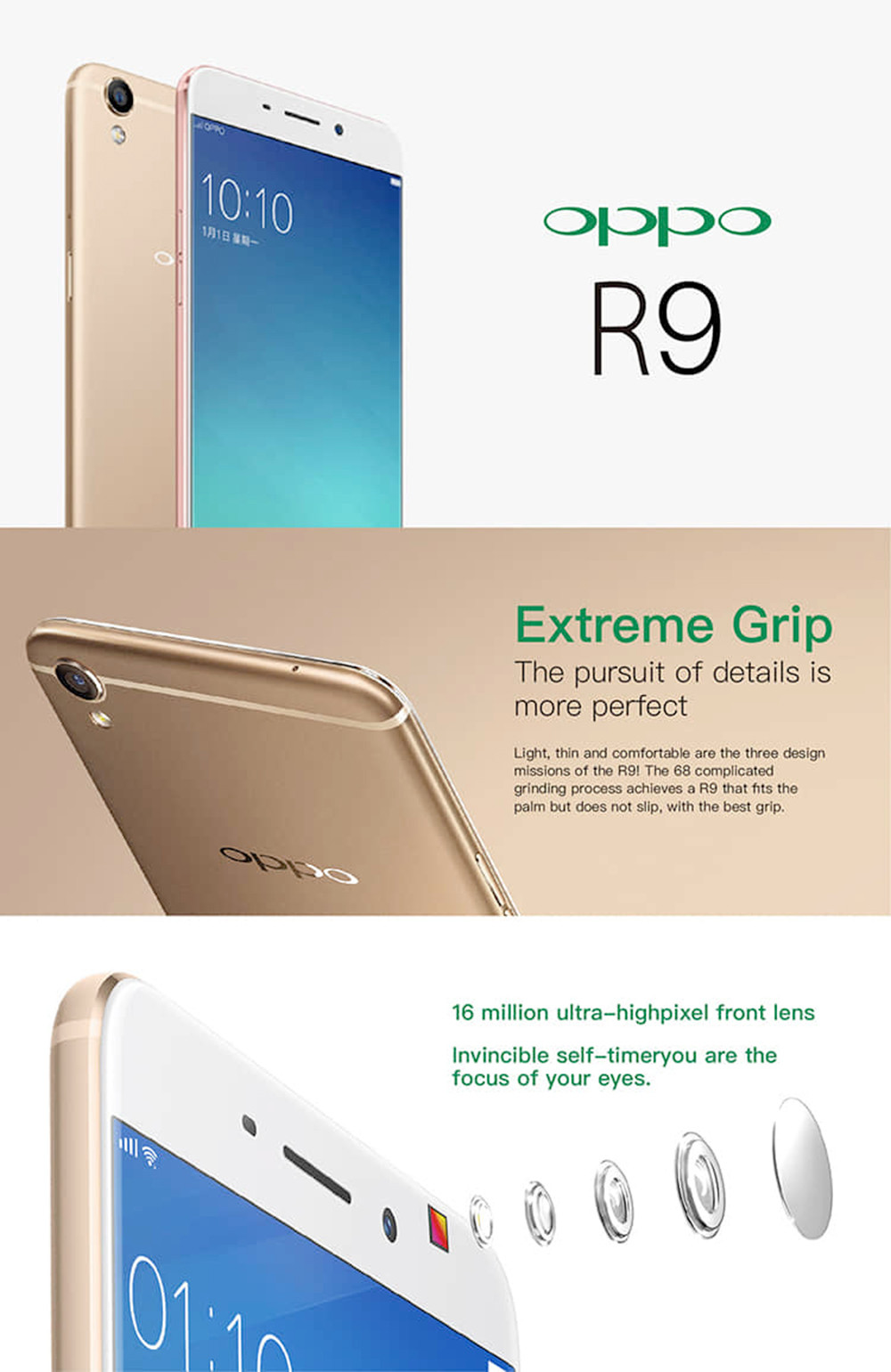 OPPO R9 oppor9 (F1s, F1, f1plus) - 5.5'', 64GB + 4GB, 3350mAh 16mp + 16mp, 4G dual sim Original OLED Smartphones Fashion Phones Fingerprint Unlock Phones