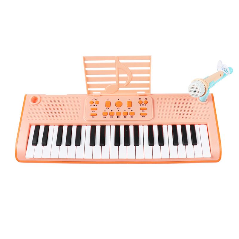 37-key children's rechargeable electronic keyboard multi-function color keyboard 1.8CM broadband microphone stand toy electronic keyboard