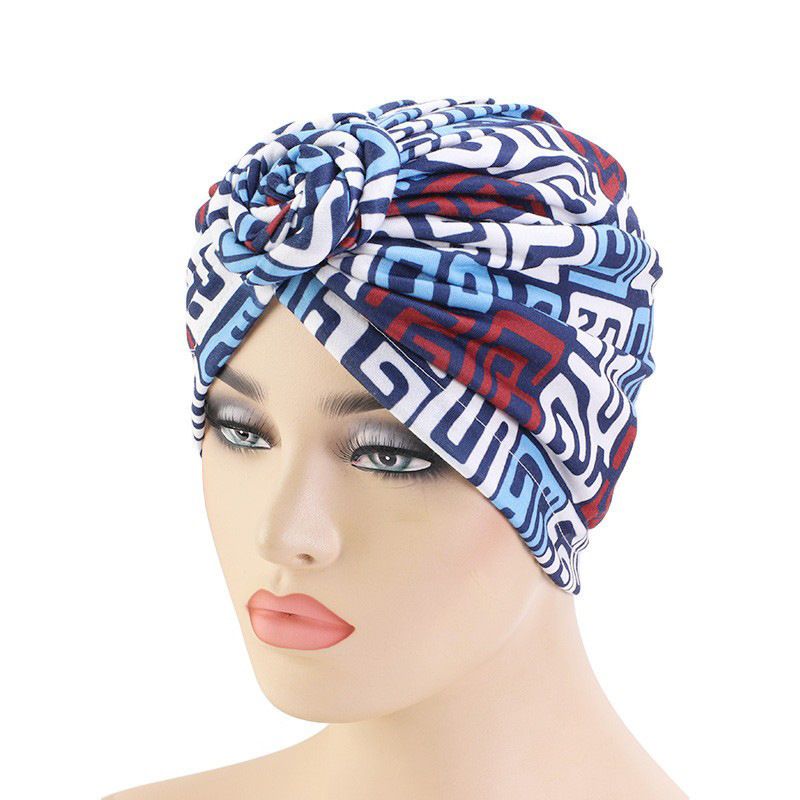 Colorful style headscarf flower headscarf hat elastic print hat sleeping hat