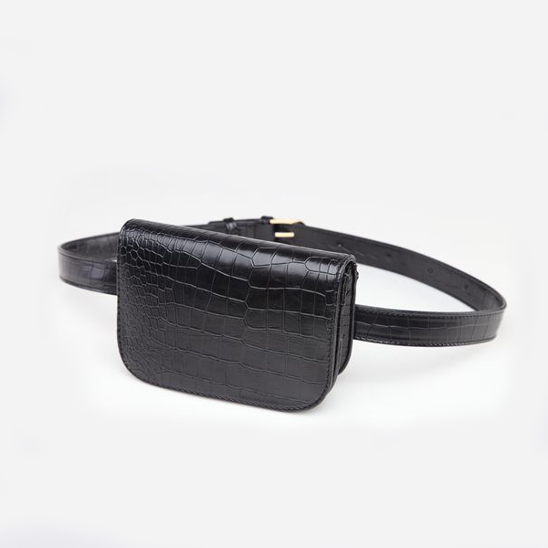Vintage PU Leather Waist Bag Women Alligator Waist Pack Travel Belt Wallets Fanny Bags Ladies Fit 5.5 inches phones