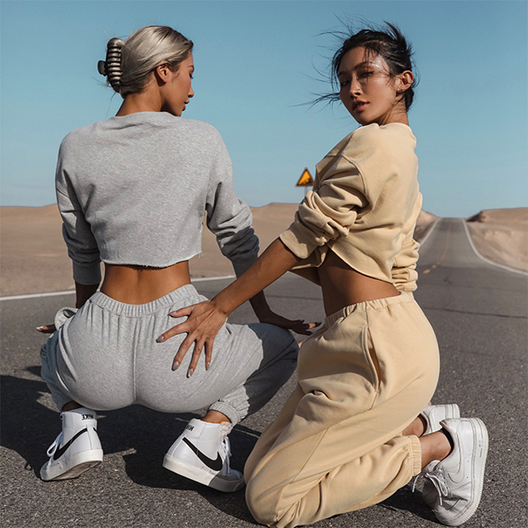 Women's casual loose sports sweatshirt suit 2-piece suit ladies sportswear