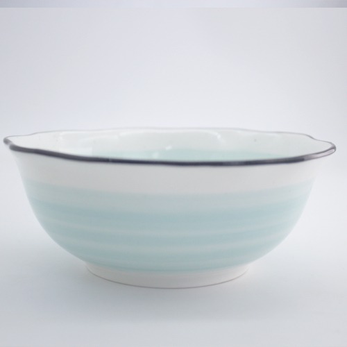 Luxury Ceramic Dinnerware Hand Painting Porcelain Bowl with Black Rim - Circle pattern Design - XC-04 / XC-02