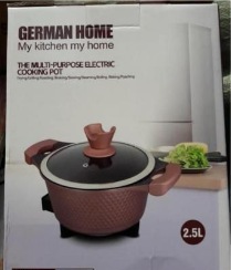 German Home Multipurpose Electric Cooking Pot - Brown