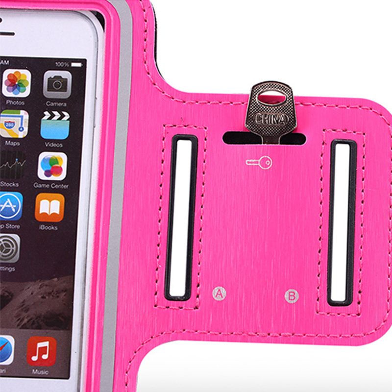 Water Resistant Large Cell Phone Armband Pouch Case with Adjustable Elastic Band & Key Slot for 6.35'' Phone