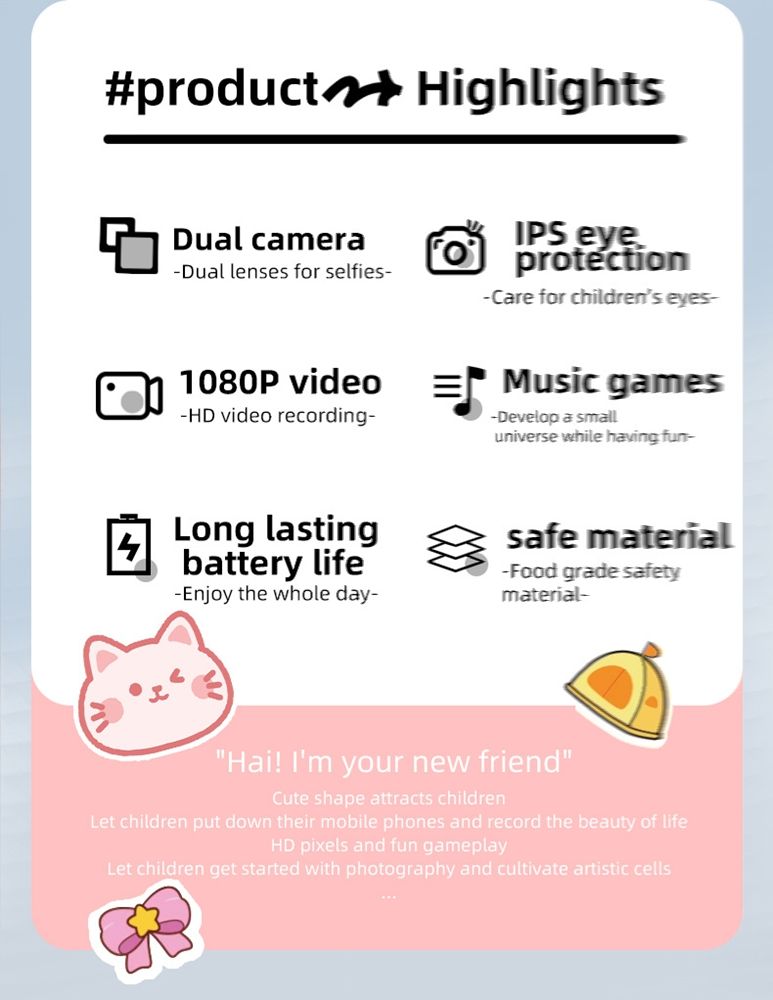 New children's Polaroid camera with anti fall and eye protection, capable of taking photos, cartoon cute digital mini, popular gift