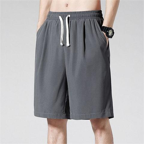 DK03 Men's Summer Thin Capris Loose Ice Silk Sports Shorts