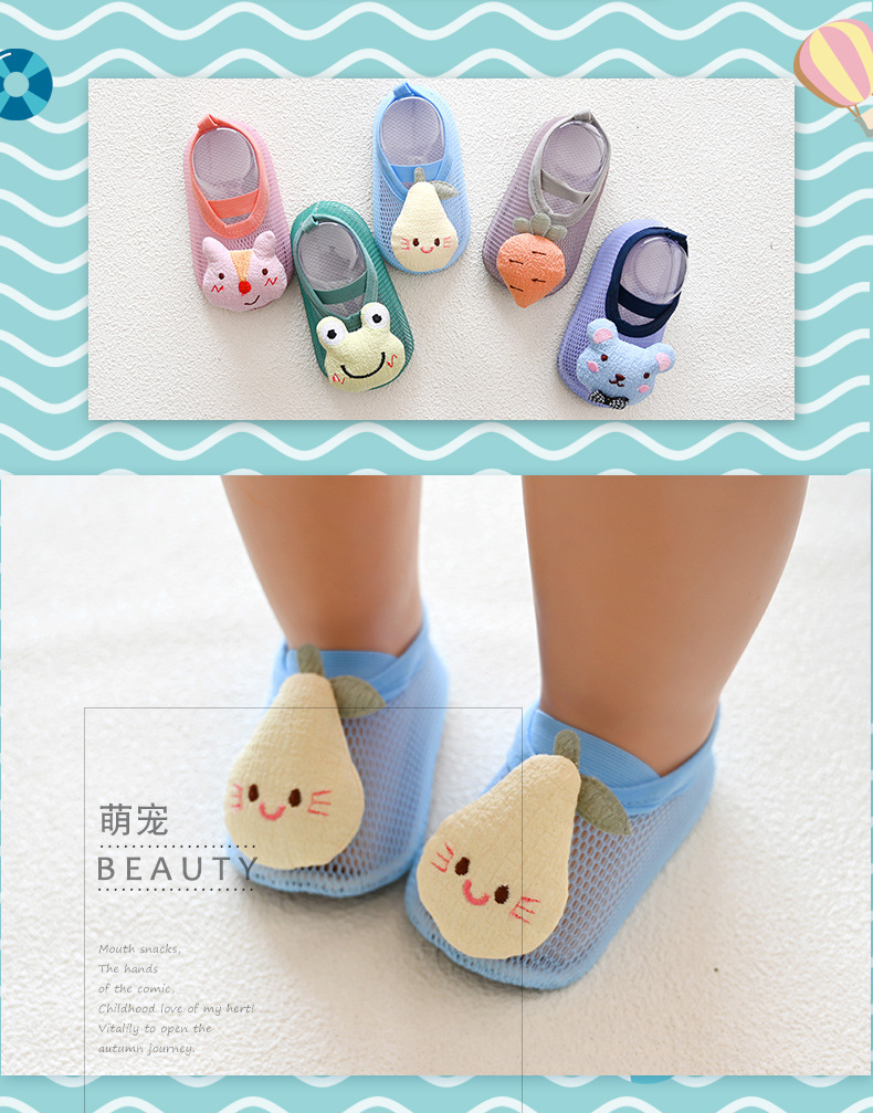 DX62 Low Cut Socks Toddler Baby Boys Girls Non Slip Summer Breathable First Walk Prewalker Floor Soft Socks Shoes