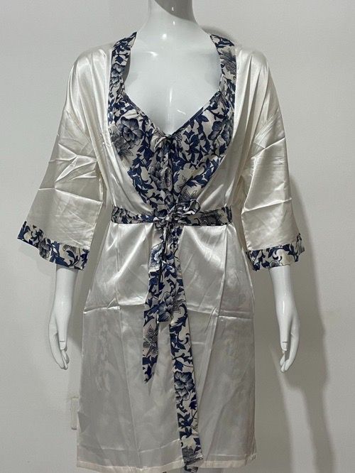 Sexy Ladies Cool Mock Silk Satin Bathrobes Dressing Gowns Comfortable Simple Loungewear Midi Multicolor Resort Style Casual Shirt Shorts Set