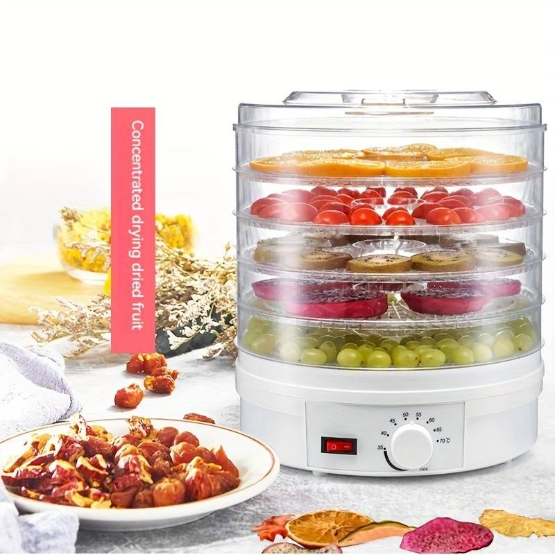 Vegetable And Fruit Dryer,Five Layer Drying Food Dehydrator,Kitchen Accessories Household Fruit Dryer,White