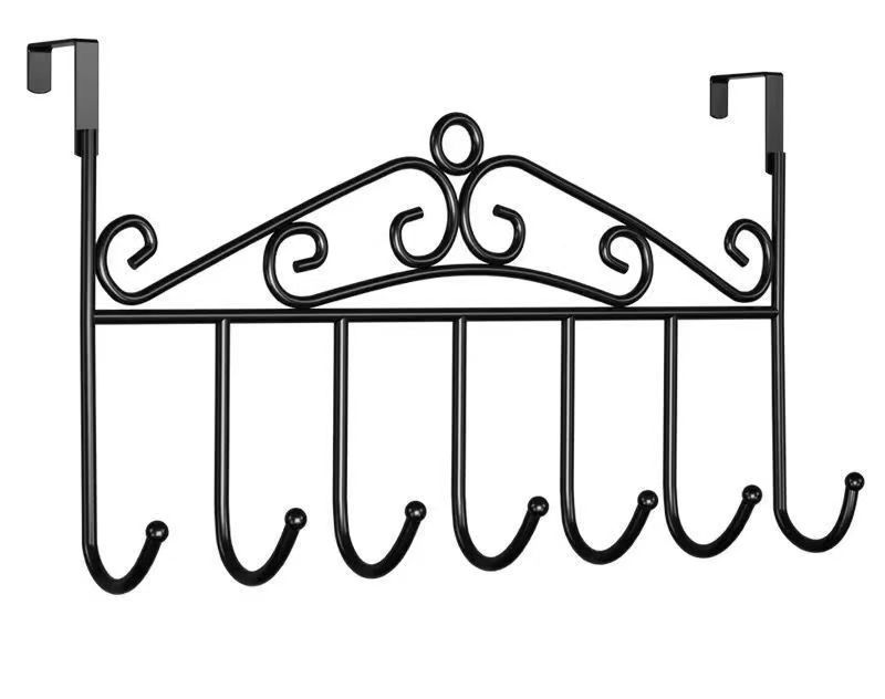 Door hook, no drilling, wall hanging clothes rack, bedroom door hanging rack, wall hanging storage rack, clothes cap, clothes hook Black