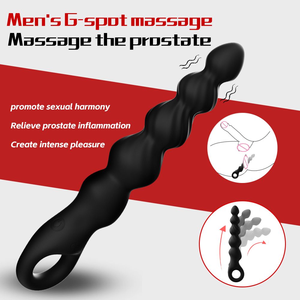 YY810 Anal Beads Sex Toys for Men, Anal Vibrator with Pull Ring Design Adult Toys Prostate Massager with 2 Powerful Motors & 12 Vibrating Modes, Male Sex Toys Dildo Anal Butt Plug for Men Women Couples