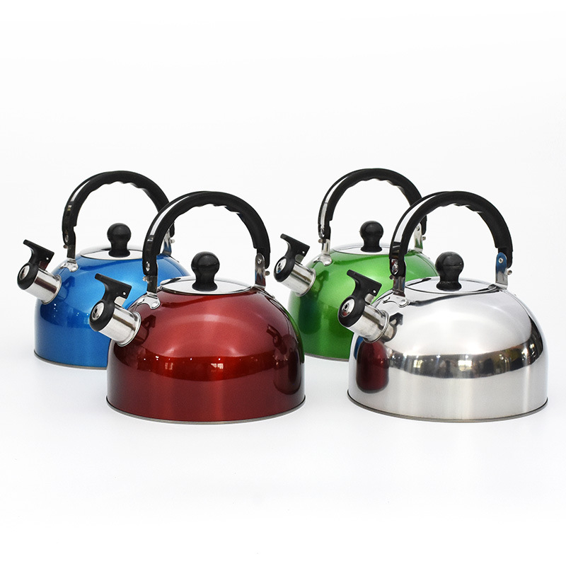 BY 2 Liter 3 Liter 4 Liter Stainless Steel Whistling Tea Kettle - Modern Stainless Steel Whistling Tea Pot for Stovetop with Cool Grip Ergonomic Handle 
Green