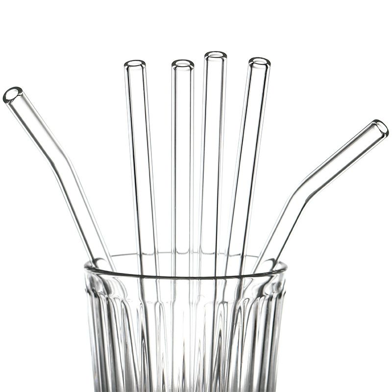 3282 High Borosilicate Glass Drinking Straw Reusable Glass Straws 8mm Glass Drinking Straw Set