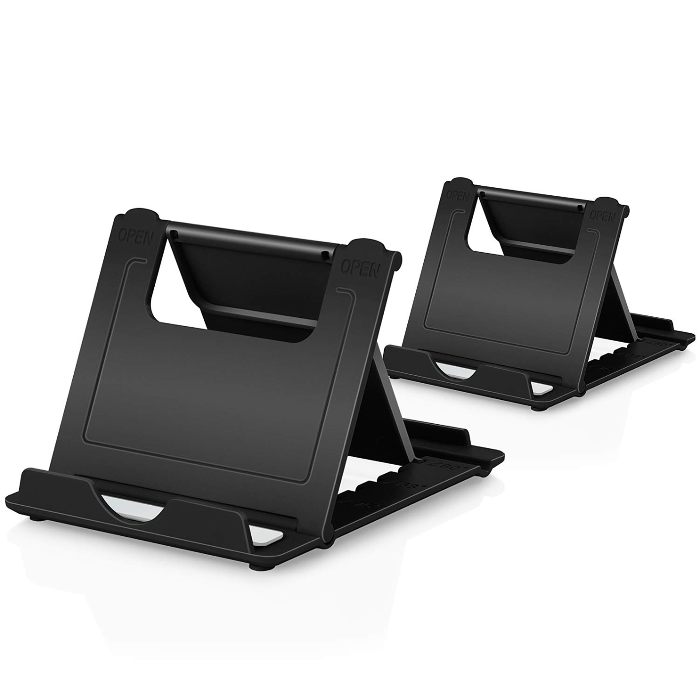 Phone Stand, 2Pcs Cellphone Holder Tablet(4-7.9")stands Foldable Multi-angle for desk lightweight Desktop Dock Cradle Compatible for iPhone Xs Max XR 8 Plus 6 7 6S X 5 Samsung Galaxy S10 S9 S8 S7 Edg