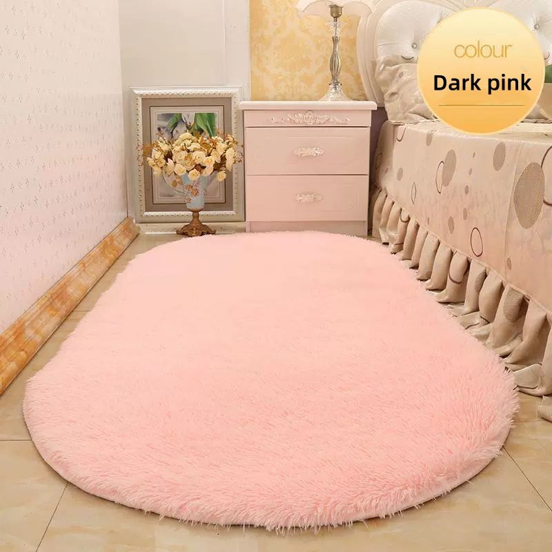 Elliptical long plush carpet,40*60cm,50*80cm,60*90cm,40*120cm,60*120cm,80*120cm,60*160cm,80*160cm,80*200cm,100*200cm CRRSHOP free shipping plush carpet, bedroom bedside carpet, dressing room, decorative floor mat# 02