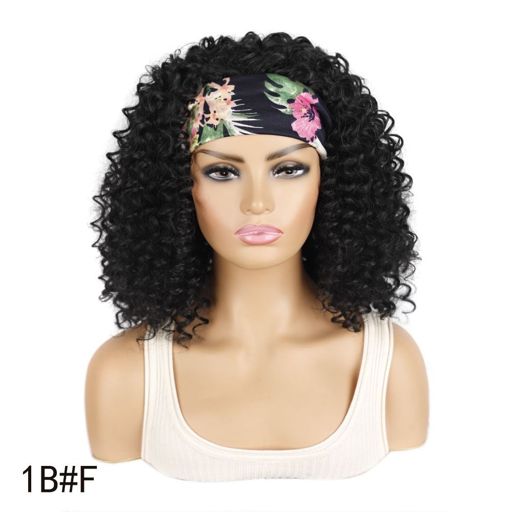 TopKiss Fashionable Short Curly Wig with High Temperature Fiber, Headband and Ice Silk Hairnet for Women's Dressup Local