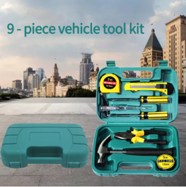 9-piece emergency vehicle repair kit safety hammer hardware kit repair kit general tool box