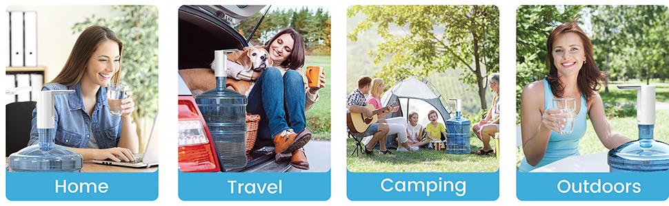 5 Gallon Water Dispenser Foldable Bottle Water Pump Dispenser Portable Electric Drinking Water Pump Automatic Water Dispenser USB Charging for Home Kitchen Office Camping