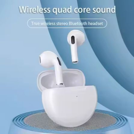 PRO 6 Mini Wireless Earbuds Portable TWS In-Ear Headphones for Sports Waterproof with Comfortable Form Factor