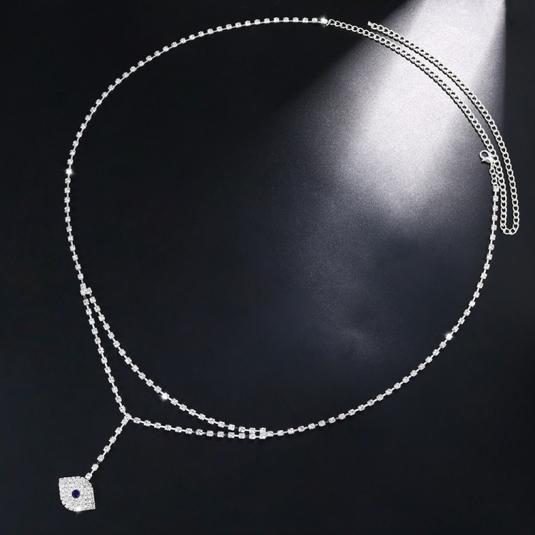 Sexy waist chain fashion Water diamond Devil's Eye Waist chain lady sexy multilayer Pendant Waist accessories CRRSHOP women silvery jewelry body chain