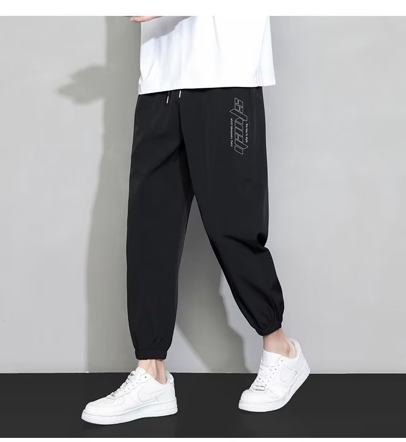 KC 8815 Men's Summer Fashion Loose Solid Color Pants Thin Casual Pants