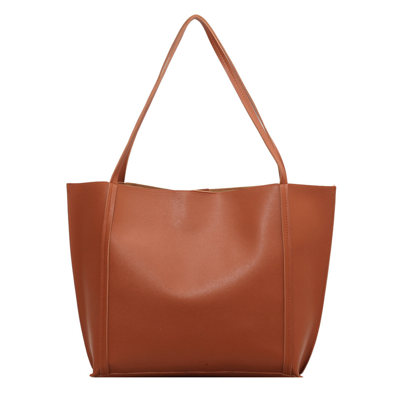 2Pcs Fashion Women Solid Color Composite Bags PU Large Tassel Tote Shoulder Bag Designer Totes Travel Pleated Tote
