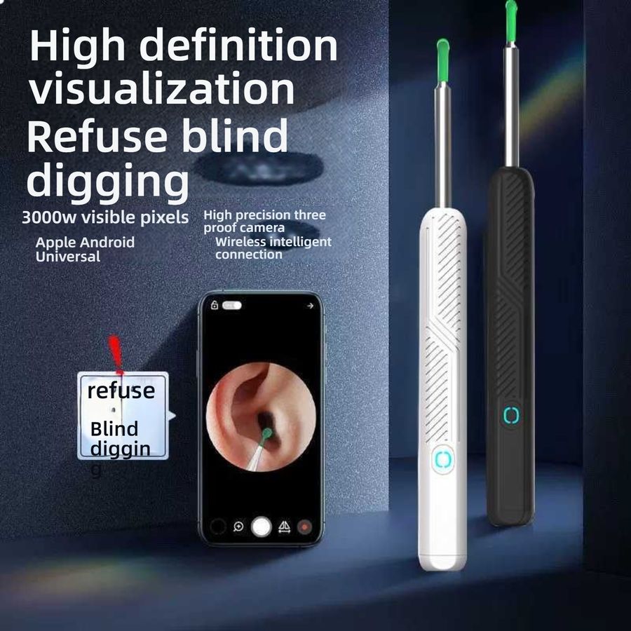  Wireless Smart Visual Ear Cleaner with HD Camera, LED Light, Connects to Phone for Adults & Kids - Safe & Easy Ear Wax Removal Tool 