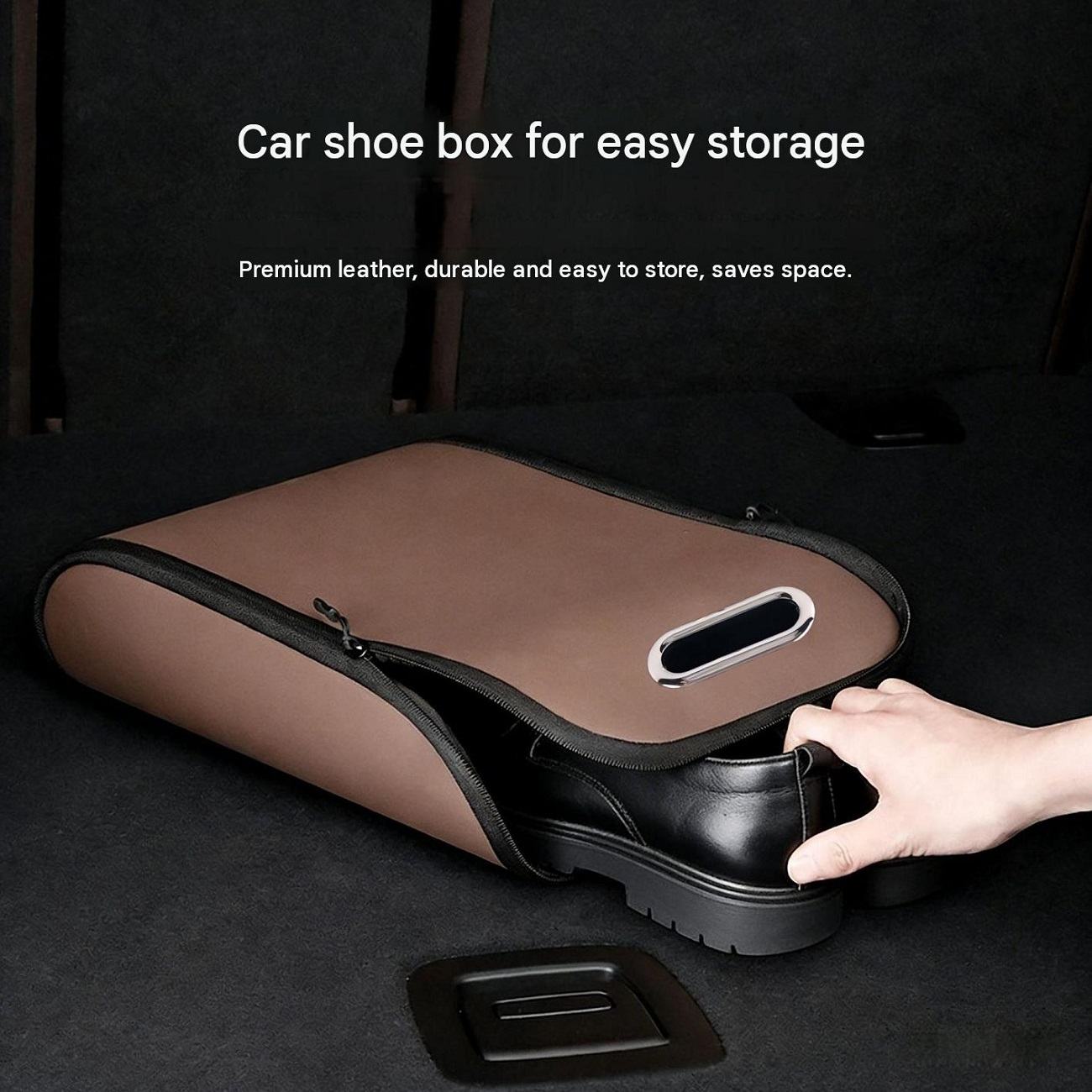 Car Shoe Storage Box Vehicle Shoe Organizer Trunk Footwear Storage Container Large Capacity Foldable Auto Interior Storage Accessories Universal For Vehicles
