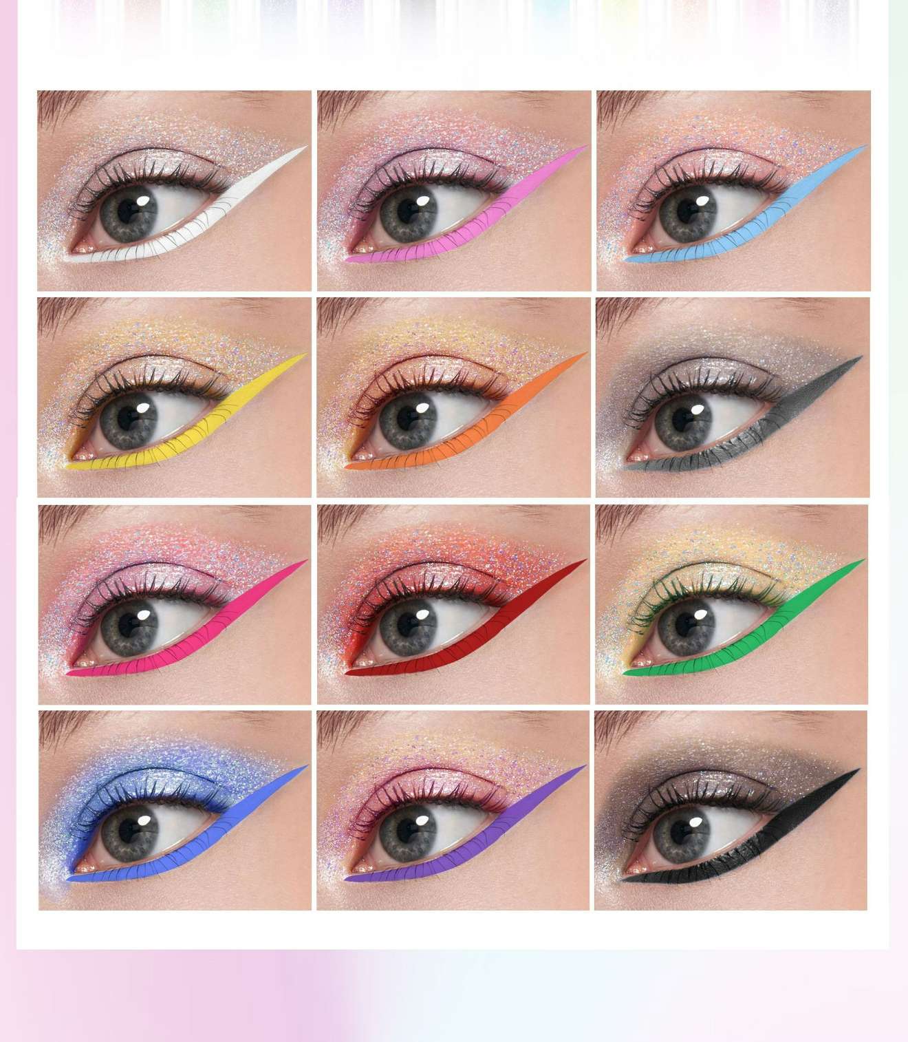 Eyebrow pencil CRRshop free shipping hot sale female new fashiong trend 12 color eyeliner pen durable waterproof eyeliner liquid pen extremely fine color silkworm laying pen dual-use double head pen purple orange blue green yellow red eyebrow pencils