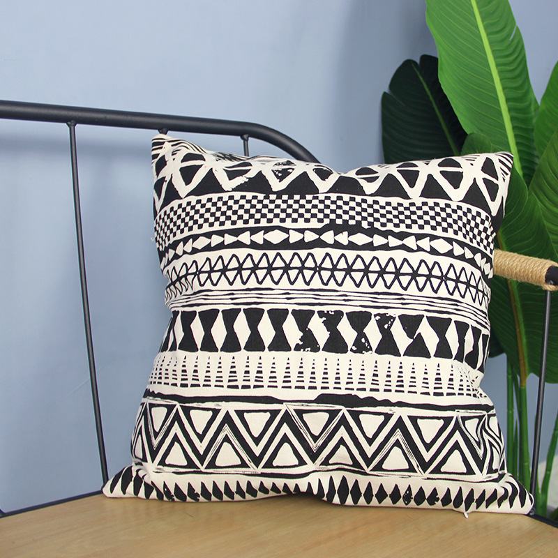 V-002 Cushion cover Home Decoration Canvas Pillow Cover Simple Geometric Printed Nordic Style
