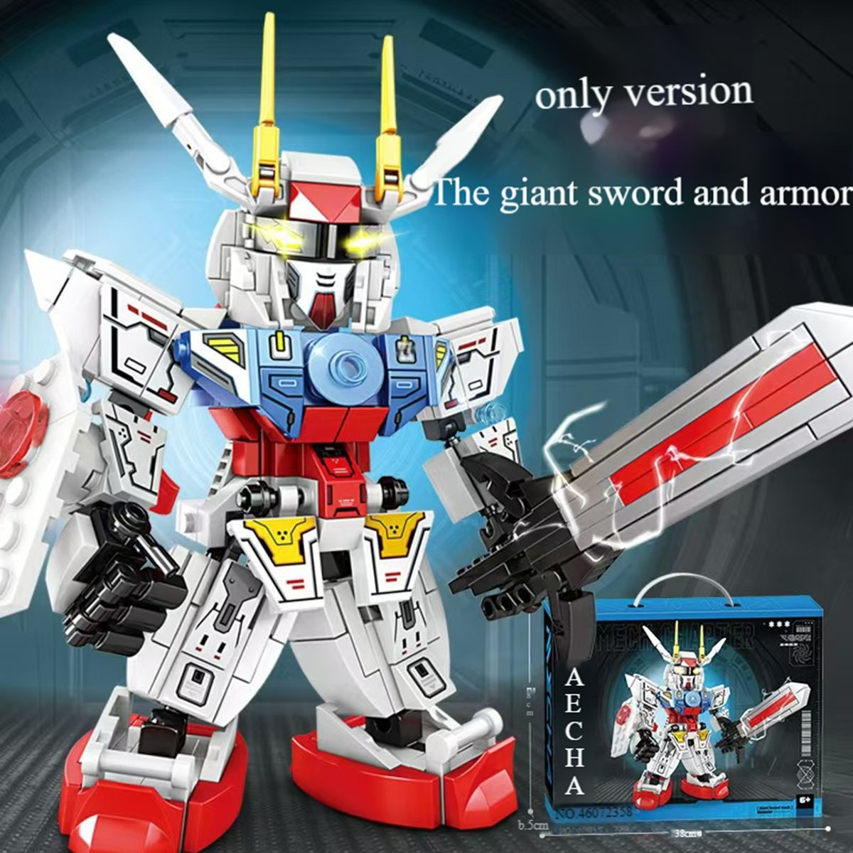 Lego building blocks Gundam Transformer Robot King Kong Mecha Assembling Toys Boys High Difficulty GiftsGiant Sword Mecha 358PCS